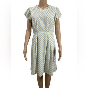 Jason Wu Multicolor Beaded Collar  Flutter Sleeve Dress size 10